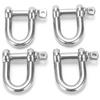 4Pcs M10 Straight D Shackle Stainless Steel D Type Short Breaking D Rigging Shackle Hooks