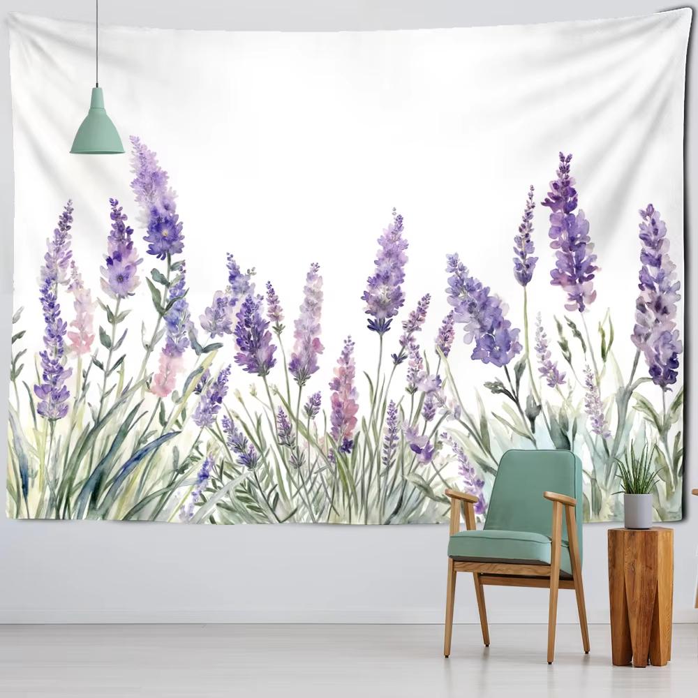 Boho Nature Landscape Floral Green Plants Tapestry Wall Hanging Fern Leaves Aesthetic Room Home Decor
