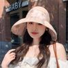 Summer Hat Women's New Printed Empty Top Hat Sunscreen Sun Hat Outdoor Travel Visor Bucket Hat Foldable