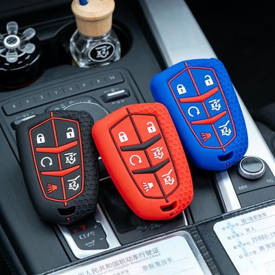 Silicone Car Key Case Holder Shell Soft Remote Cover Protector for Cadillac ESV Escalade CTS XTS SRX ATS 2015-2018 CT5 XT5 XT6