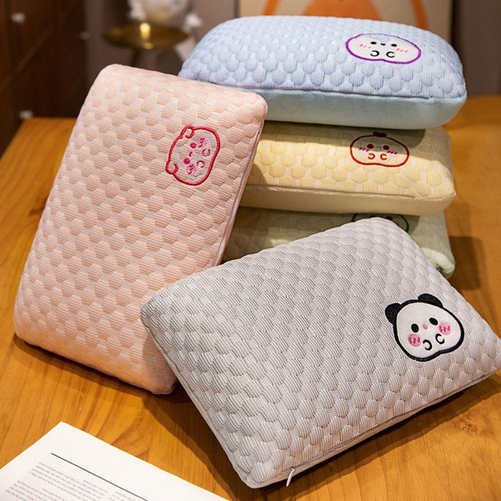 Slow Rebound Ice Silk Pillow Soft Material Students Pillow Practical Summer Sleeping Mat  Bed Use
