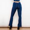 Shascullfites Melody Fashion Flare Jeans White Red Side Stripe Butt Lifting Female Casual Dark Blue Denim Bell Pants Elasticity