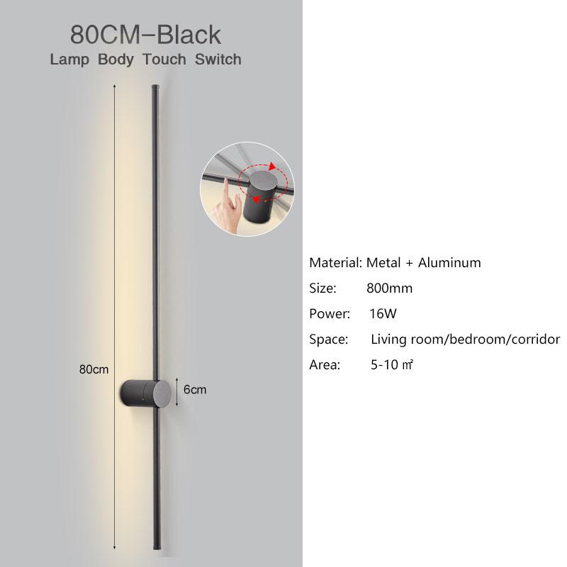 Indoor Touch Switch Dimmable LED Wall Lights for Living Room Bedroom 360° Rotatable Dimming Wall Lamps Wall Sconce Black White