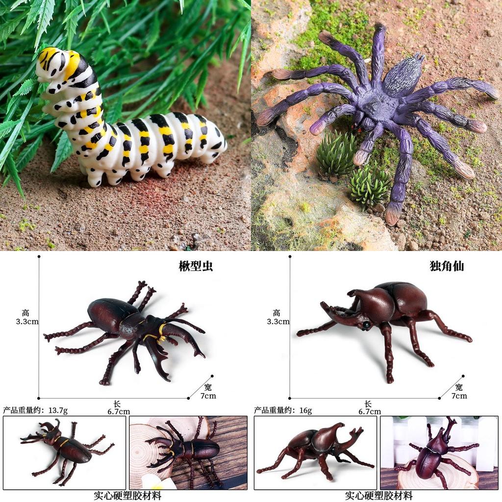 Children's Realistic Solid Animal Insect Model Toy Phoenix Tail Butterfly Caterpillar Educational Ornament