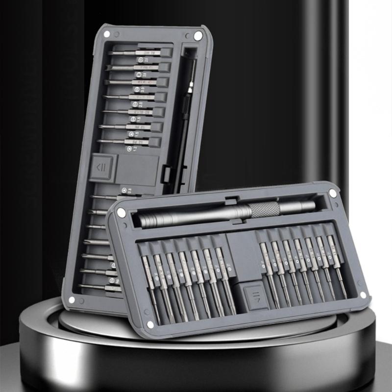 Lightweight 30 In 1 Precision Screwdriver Kit Perfect for Travel and Everyday Electronic Fixes 28pcs Bit 1pc Handle Host