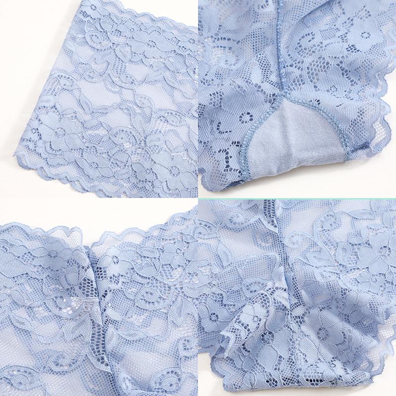 FINETOO Koronkowe majtki damskie z kwiatowym wzorem, oddychające bokserki, bielizna damska