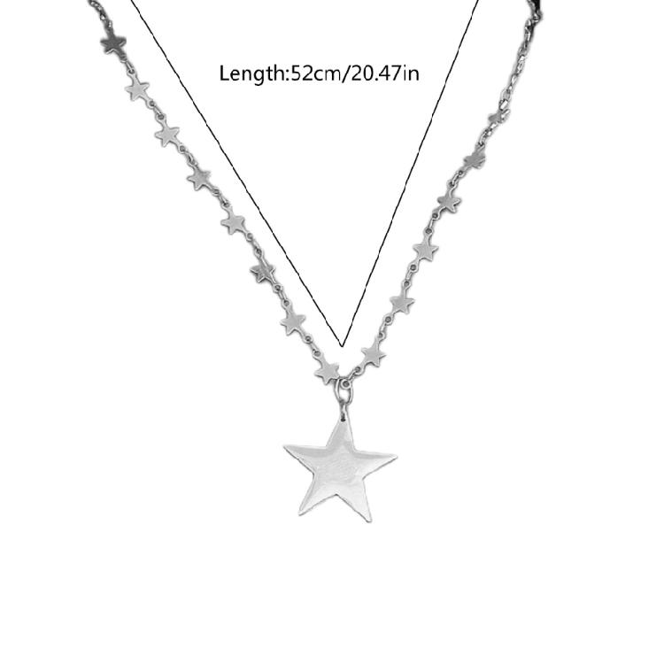 Fashion Edgy Star Pendant Necklace Handmade Clavicle Chain for Women Girls