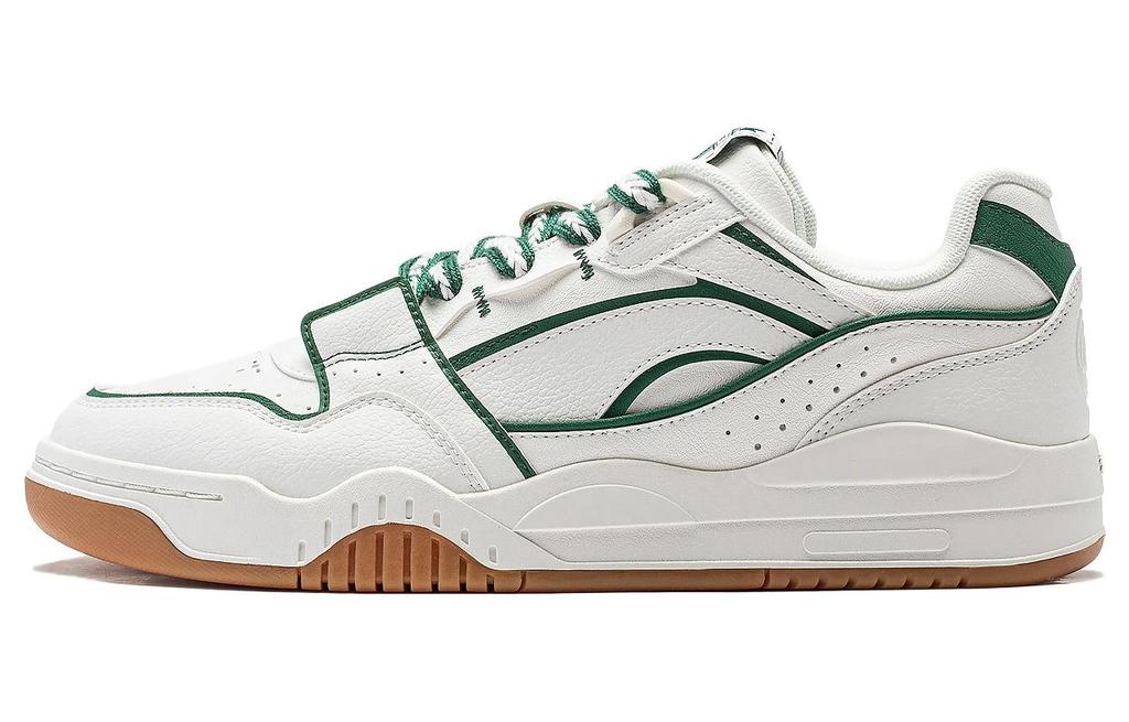Li Ning Yuebai Wear resistant And Lightweight Low top Skateboard Shoes Women's White Green AGCS252-18