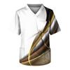Men's Short Sleeve V Neck Leopard Print Chest Pocket Carer Top