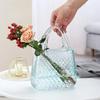 Ästhetische Gewebemuster Handtasche Glasvase Transparent Bunt Hydrokultur-Vase Mini-Aquarium Foto-Requisite Modernes Zuhause Tischdekoration
