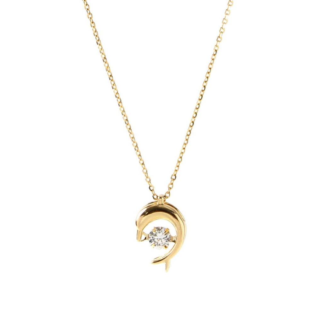 925 Silver Gold Plated Lucky Dolphin Necklace