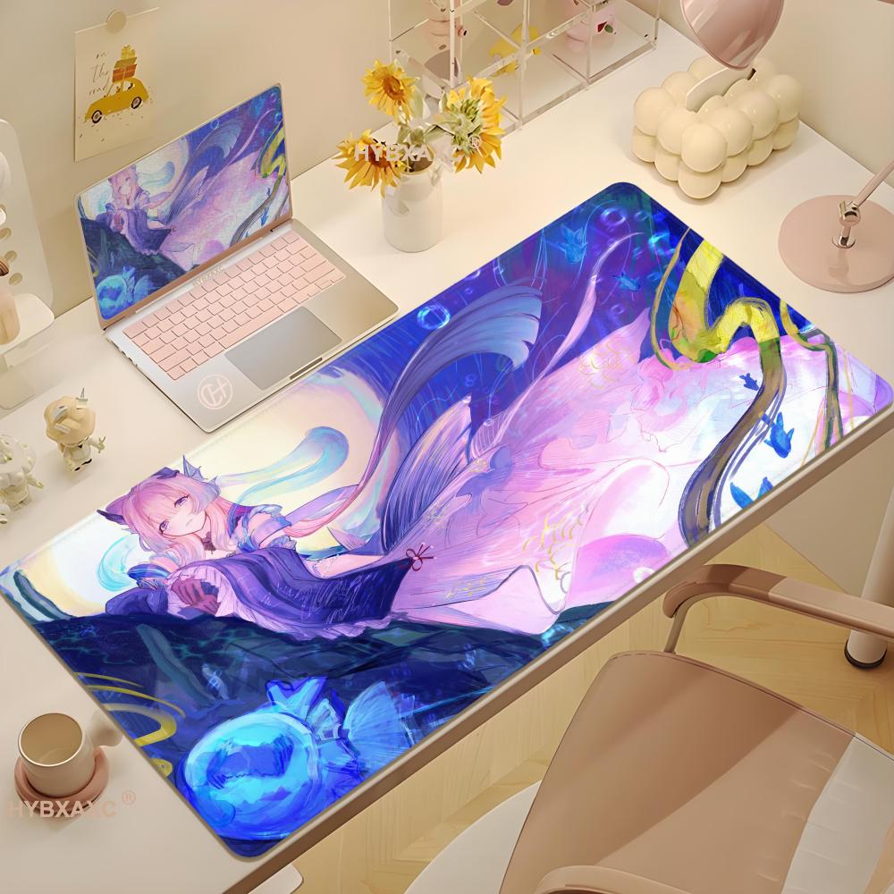 HYBXAXC Gaming Mouse Pad Home Computer Keyboard Mat Laptop Soft Anti-slip Table Mat XXL Genshin Impact Kokomi Custom Mousepad