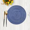 2 Pcs Anti-Slip Round Table Mat Set Woven Placemats Dining Table Non-Slip Coasters for Kitchen Heat Resistant Bowl Pads Drink Mats