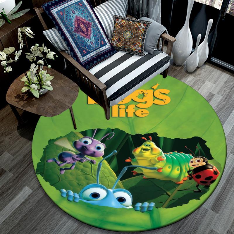 A Bug's Life pattern round rug,Carpet Rug for Living Room Bedroom Playroom ,Non-slip Floor Mat,Holiday Gifts and Birthday Gifts.