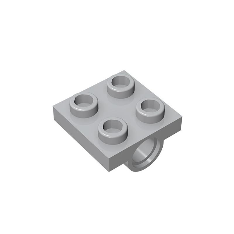 

1 Pcs Buildings Blocks 10247 Plate, Modified 2 x 2 with Pin Hole - Full Cross Support Underneath Bulk GBC High-Tech MOC Set світло-сірого кольору