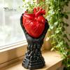 Anatomical Heart Planter Hand Holding Human Organ Vase, Gothic Shaped Succulent Plant Container Spooky Halloween Desktop Flower Pot for Living