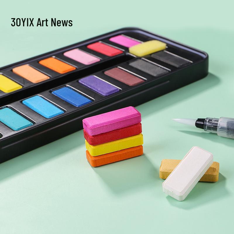 Boyixuan Eco-Friendly 24-Color Watercolor Paint Set In Portable Tin Box for Beginners