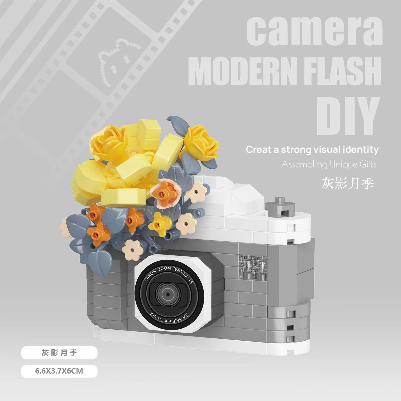 

Creative Camera&Flowers Building Blocks DIY Toys Small Particle Bricks Assembly Puzzle Toys For Kids Gifts Sets No box