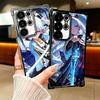 Genshin Impact Kamisato Ayaka Plating Phone Case For Samsung Galaxy S24 S25 FE S26 Edge S23 Ultra S22 S21 Plus S20 Anti-Fall Air