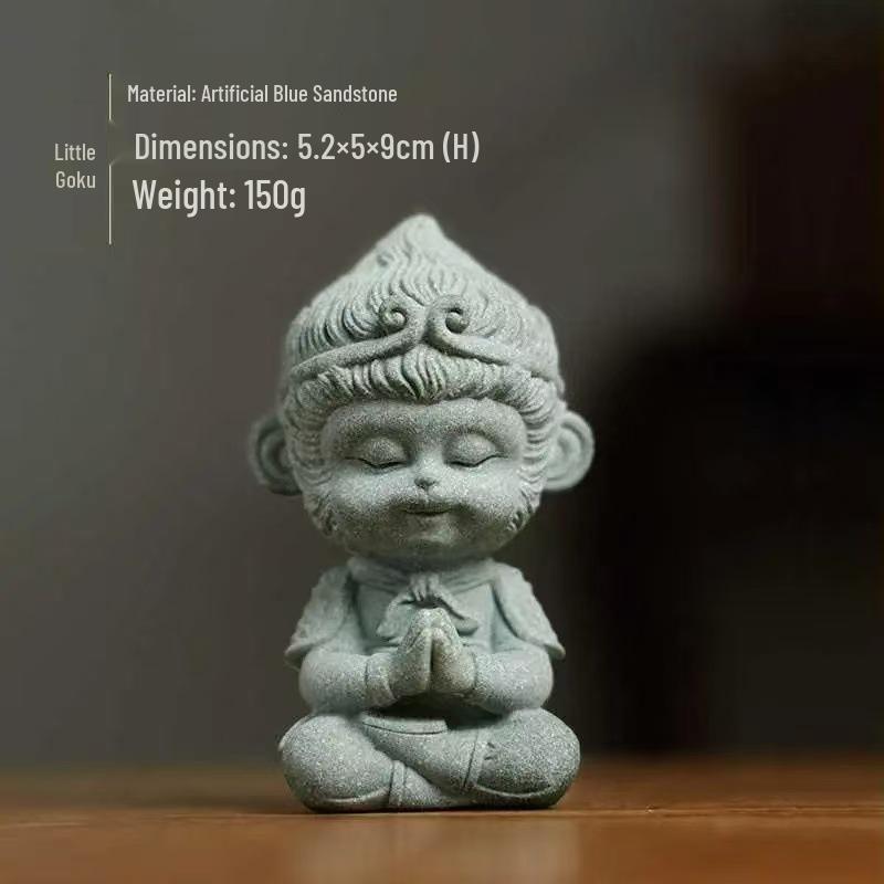 Tianyi Hall Stone-Carved Wukong Brush Rest & Calligraphy Decoration