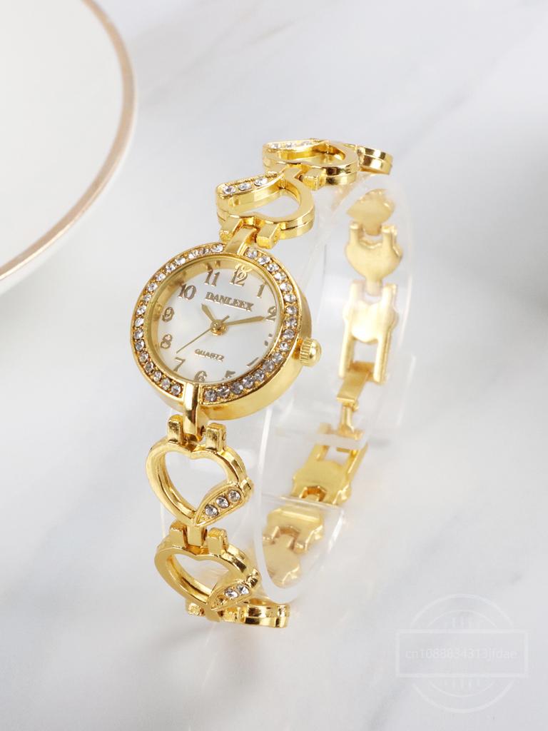 Exquisite Diamond Point Scale Dial Simple Steel Belt Quartz Watch