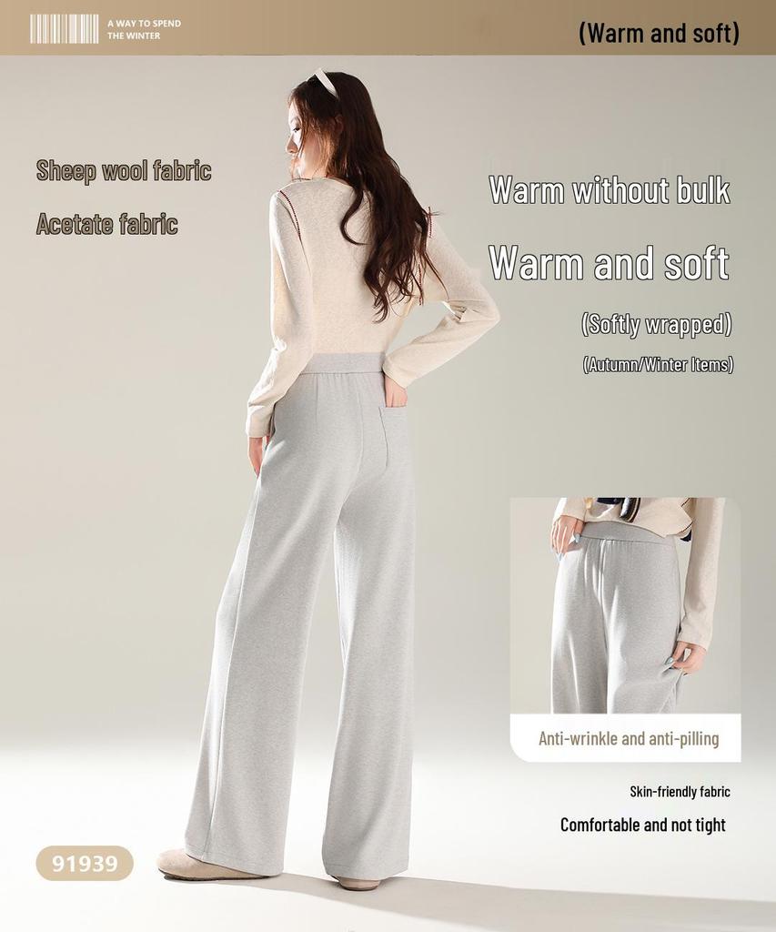 Pantaloni a Maglia Larghi in Misto Lana - Da Donna, Snellenti, Comodi, Morbidi e Accoglienti per l'Autunno