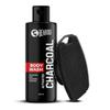 Activated Charcoal Body Wash100ml With Silicone Scrubber For Men Deep Cleaning Oil Control Daily Use Set 1
