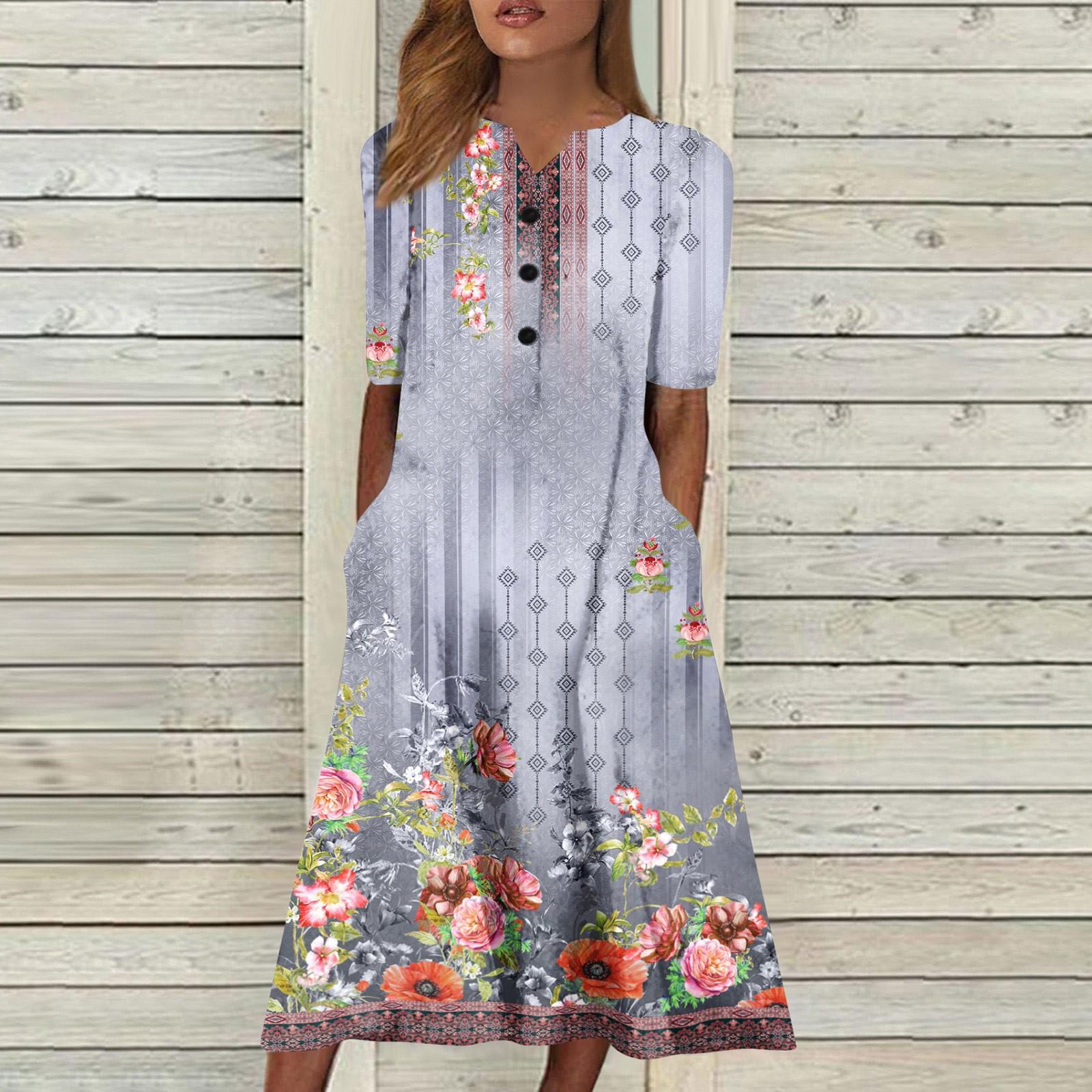 Женская летняя повседневная модная пляжная свинг-юбка с v-образным вырезом и короткими — фото 7