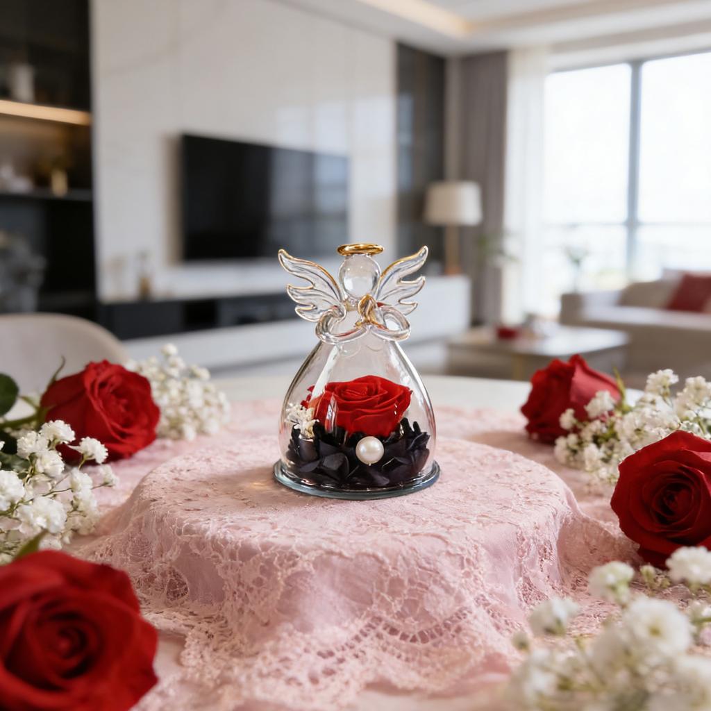Glass Dome Eternal Flower Gift, Eternal Rose Gift Love, Decorative Ornament