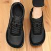 Black Mesh Wide Toe Men's Walking Shoes Silver Accent Strips Lightweight Design Leisure Shoes Non Slip Comfortable Men Sneakers