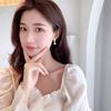 Women's Light Luxury Design Elegant Geometric Imitation Pearl Earrings Fashionable And Versatile Niche Design Earrings