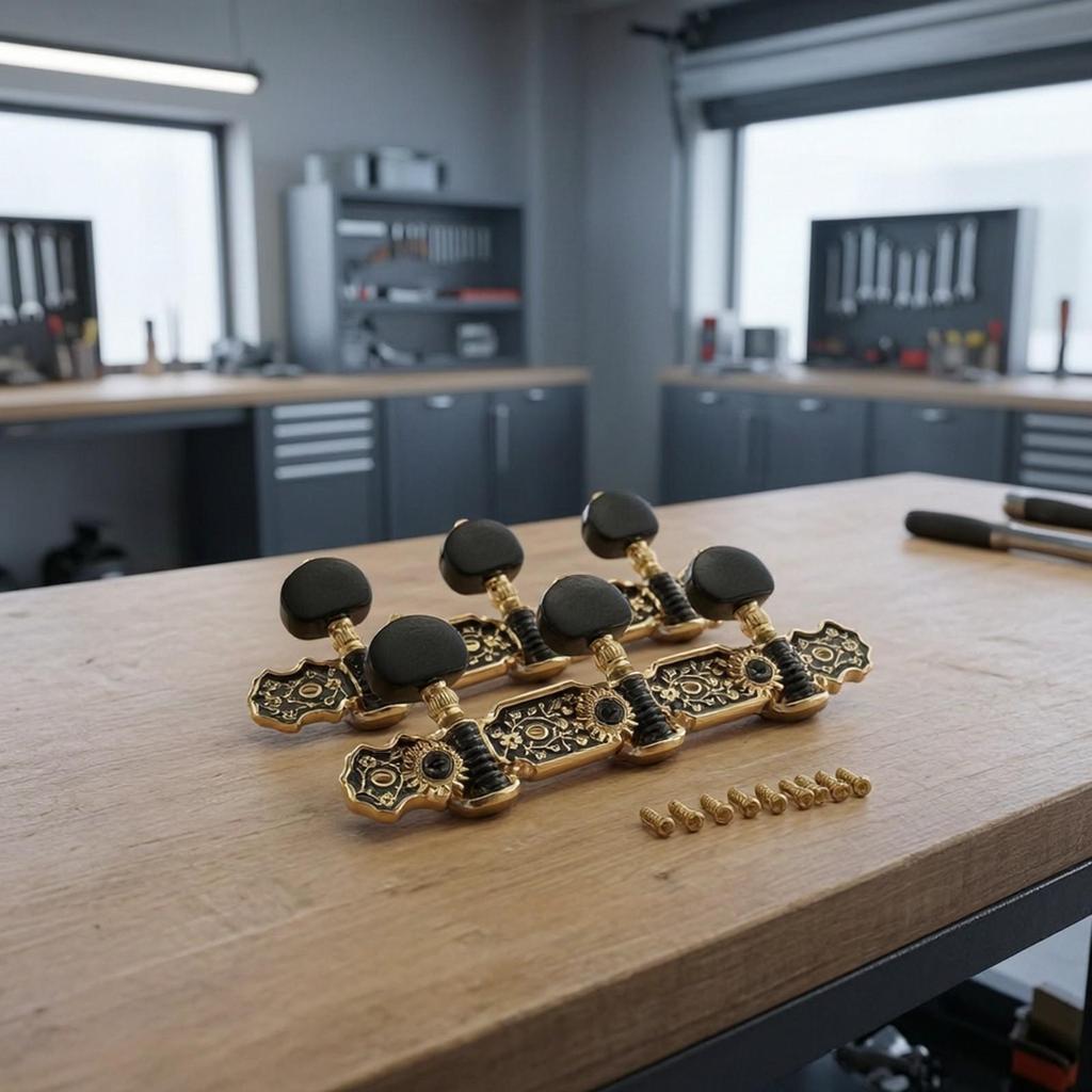 6 Pieces Guitar Tuning Machines Golden Machine Heads Smooth for Luthier