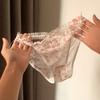 Ladies Summer Pure To Lovely Bow Lace Print Mesh Low Waist Breathable Triangle Briefs