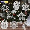 20Pcs Christmas Tree Decoration Hanging Ornaments Tree Snowman Reindeer Santa Snowflake Ornaments for New Year Winter Party