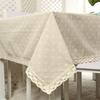 Zakka Printed Polyester Cotton Imitation Hemp Small Daisy Lace Tablecloth Coffee Table Tablecloth Cover Towel