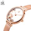 Women'S Watch Women'S Ginkgo Biloba Pattern Steel Mesh Strap Famous Watch Waterproof Watch High Value Quartz Watch 0139