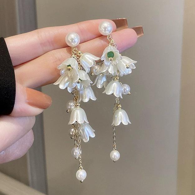 2025 Retro Blume Perle Quaste Ohrringe - Elegante Damen Luxus Hängeohrringe