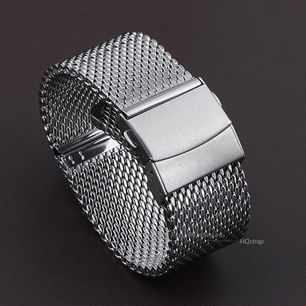 Milanese Metal Steel Strap 18mm 20mm 22mm Universal Bracelet 1.0mm Mesh Stainless Steel Watchband Quick Release Band Accessories