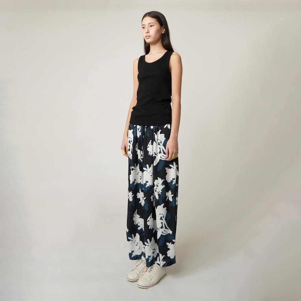 ATHPLATFORM Au51Pt07 Floral Wide Pants_Black