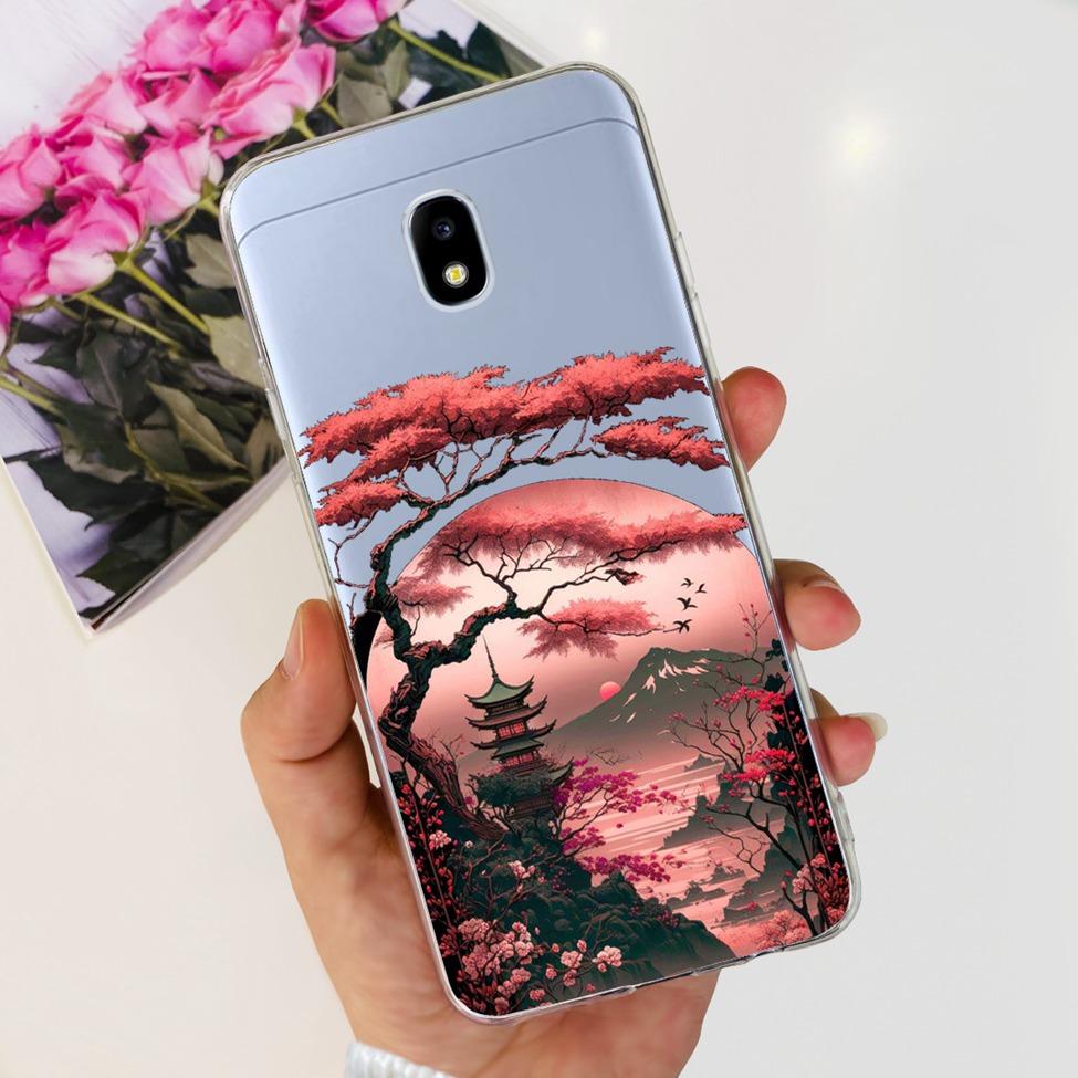 Case For Samsung J3 J5 J7 2017 Cover Cute Cartoon Cat Fashion Flowers Back Cover For Samsung Galaxy J7 2017 Phone Case