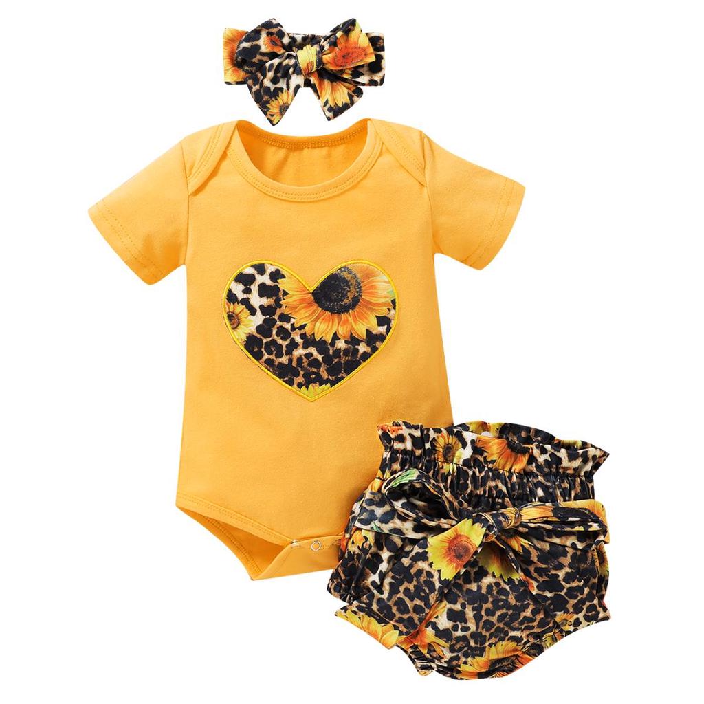 Buy 018M Newborn Infant Baby Girls Clothes Sets 3pcs Sunflowers Print