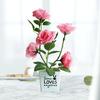 Decorations Plant Artificial Plant Pot Rose Flower Indoor Outdoor Imitation Flower Pot for Home Mini Table Office