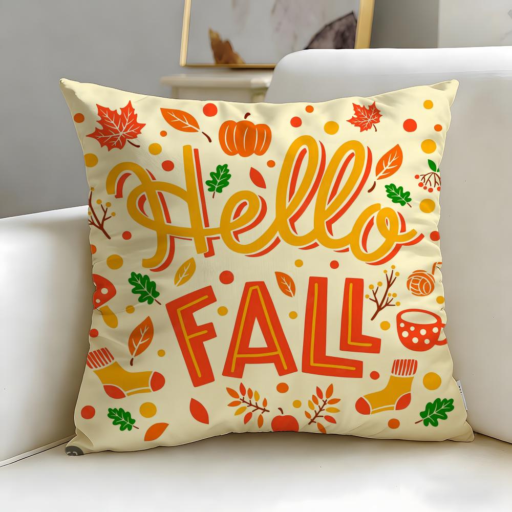 Pattern Maple Leaf Vintage Print Cushion Cover Soft  EasyWash Pillow Case  Versatile for Couch Bed Travel and Office