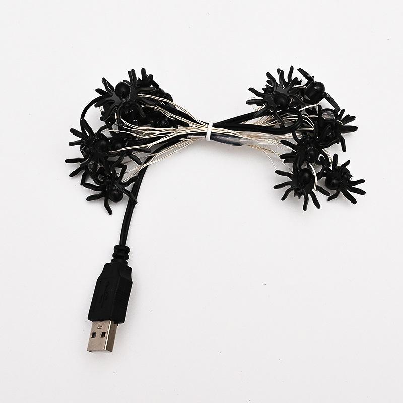 Halloween Spider String Lights Purple Color Bright And Long-lasting Indoor/outdoor Decorative Lighting