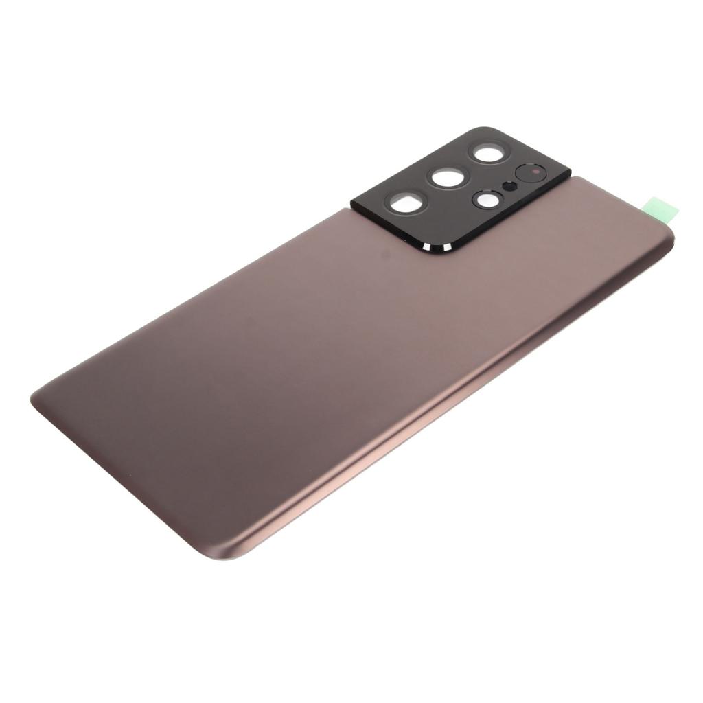 Back Glass Cover Replacement With Pre Installed Camera Lens and Tape Parts Replacement for Galaxy S21 Ultra Brown