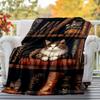 1PC Bookshelf, catsOutdoor Flannel Blanket - Soft Plush Decor for Picnics, Camping, Bedroom, Playroom, Office, or Lunch Break 1291A