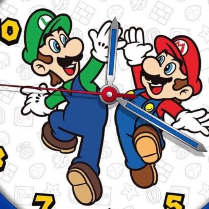 Horloge murale - super mario - 25 cm - multicolore - plastique - design contemporain