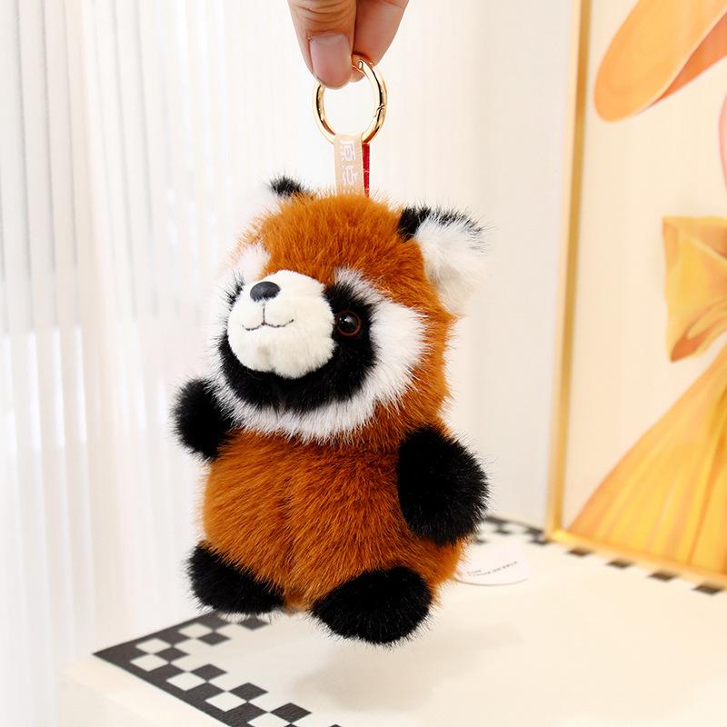 16cm Cartoon Animal Pendant Soft Fuzzy Cute Koala Bear Peluche Toy Panda Dinosaur Sloth Metal Ring Key Chain Fashion Accessory