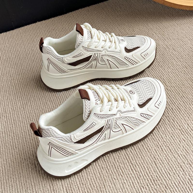 Internet celebrity platform dad shoes women 2025 autumn new casual sports women's shoes mesh super fire thin running shoes