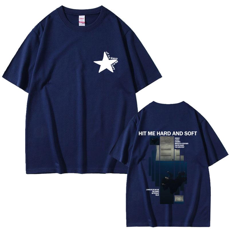Hit Me Hard and Soft Album Graphic T Shirt Men Casual Cotton Oversized Tshirt Unisex Fashion Pop Music Tshirts Fans Gift